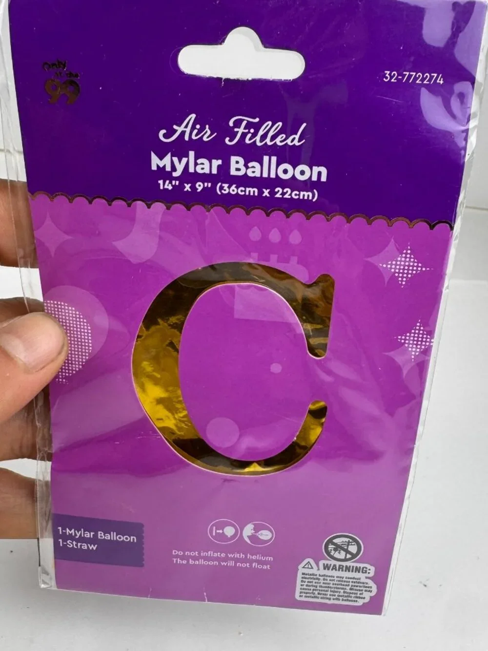 Only At The 99 Gold Letter C Mylar Balloon 14